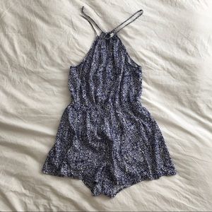 High Neck Floral Romper